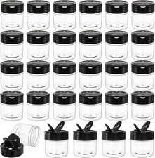 30 Pack Clear Plastic Jars 4 oz Mini Seasoning Bottles Spice Jars with Black