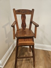 Antique Wooden Baby Doll Highchair