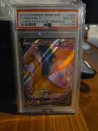2020 Pokemon Sword & Shield Charizard V PSA 10 Champions Path ETB #050