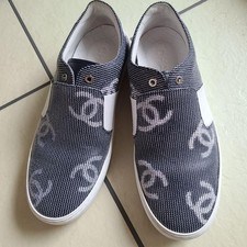CHANEL COCO MARK Logo Sneaker Shoes Women Size 36 Dark Navy Genuine