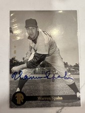 WARREN SPAHN 1996 AUTOGRAPED FRONT ROW TRADING CO. 5 CARD ALL TIME GREATS SET