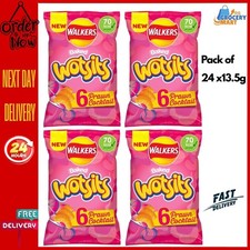 Walkers Wotsits Crisps Baked Snacks Prawn Cocktail 24 Bags x 13.5g - Multipacks
