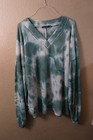 Glitzy Girls plus long sleeve vneck size 4XL green tie dye thermal style shirt — photo 2