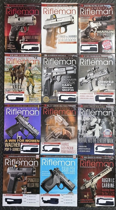 2022 American Rifleman Magazine COMPLETE All 12 Issues