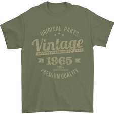 Vintage Year 61st Birthday 1965 Mens T-Shirt 100 Cotton Military Green