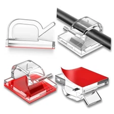 100 Pcs Cable Clips, Adhesive Cable Organizer Cord Holder 100PCS Transparent