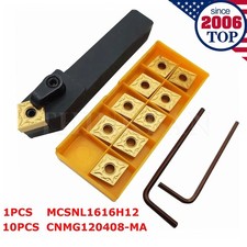 1pcs MCSNL1616H12 Lathe Tool Holder+10pcs CNMG120408-MA Carbide Turning Inserts