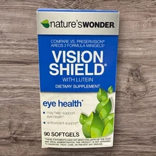 Natures Wonder Vision Shield W/ Lutein Compare To Areds 2, 90 Softgels Exp 12/25