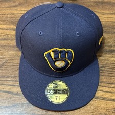  70361063 Mens New Era MLB Authentic On Field 59FIFTY Fitted Milwaukee Brewers