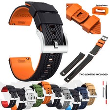 Hemsut Silicone Watch Bands, 18mm 20mm 22mm Quick Release Rubber Watch Strap