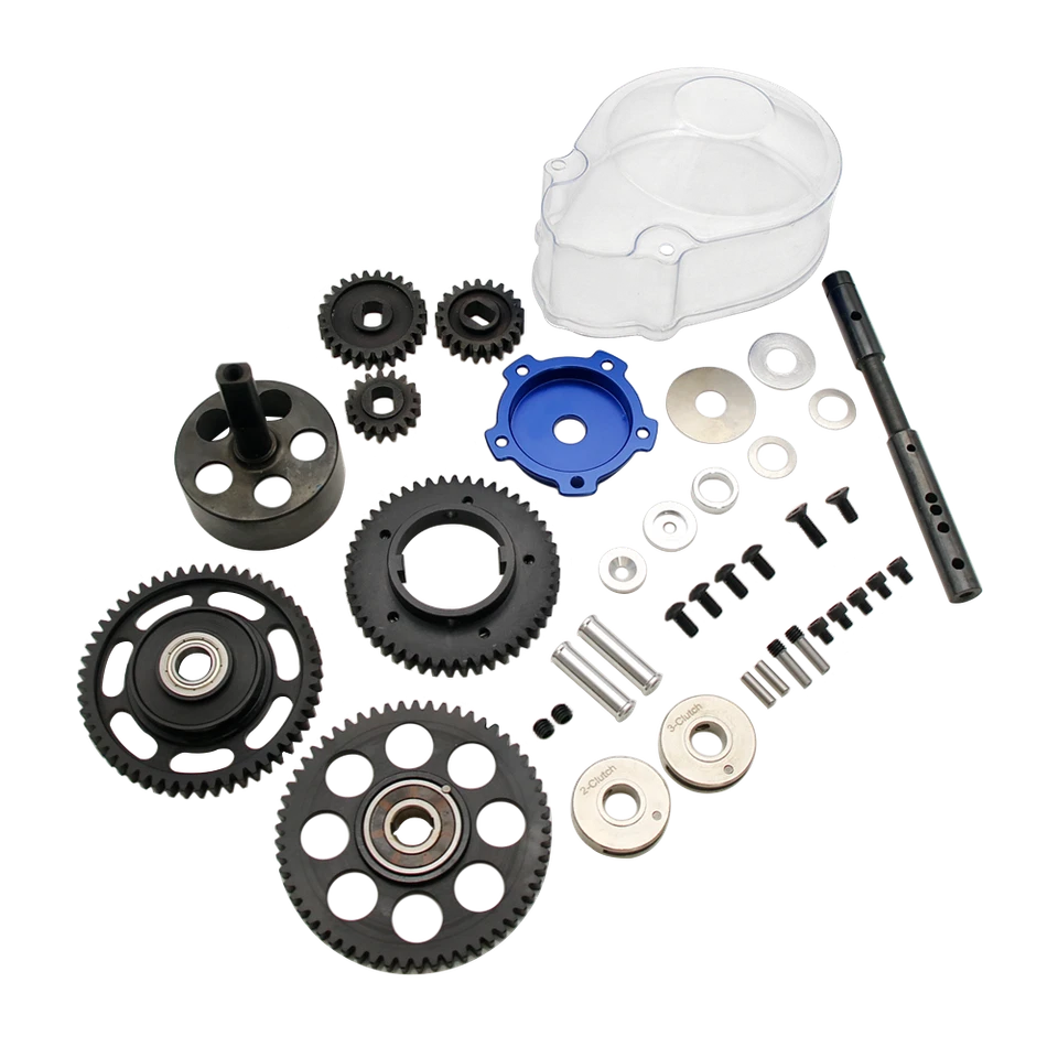 RC 1/5 CNC Metal 3 Speed Blue Gear Transmission Kit for HPI Rovan Baja 5B 5T 5SC - Image 3 of 4