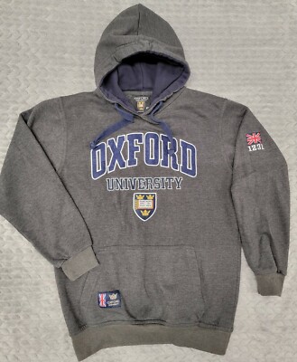 Official Oxford University Gray Hoodie Sweatshirt Men s Size Small eBay