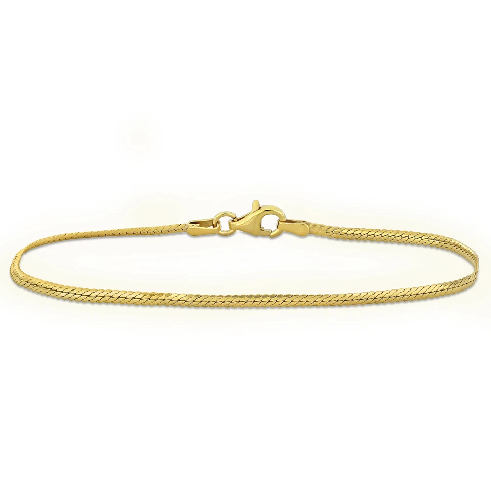 Brazalete de cadena de espiga de 2 mm enchapado en amarillo Amour - 7,5 pulgadas