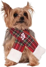 Christmas Dog Plaid Scarf Holiday Fancy Dress Up Halloween Pet Costume Accessory