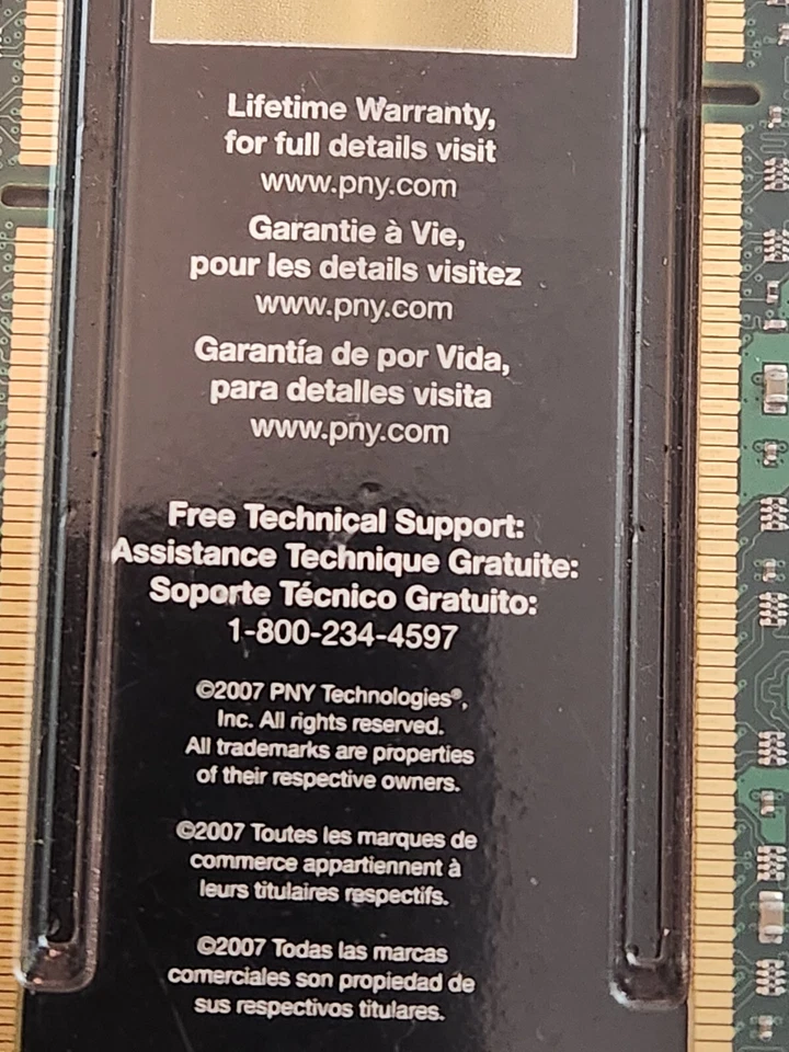 PNY PC2-5300 2 GB DIMM 667 MHz DDR2 Memory (MD2048KD2-667)#B0185 - Image 4 of 4