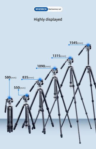 BENRO Warhammer Carbon Fiber Tripod WH298CK with Video Head - Picture 3 of 18