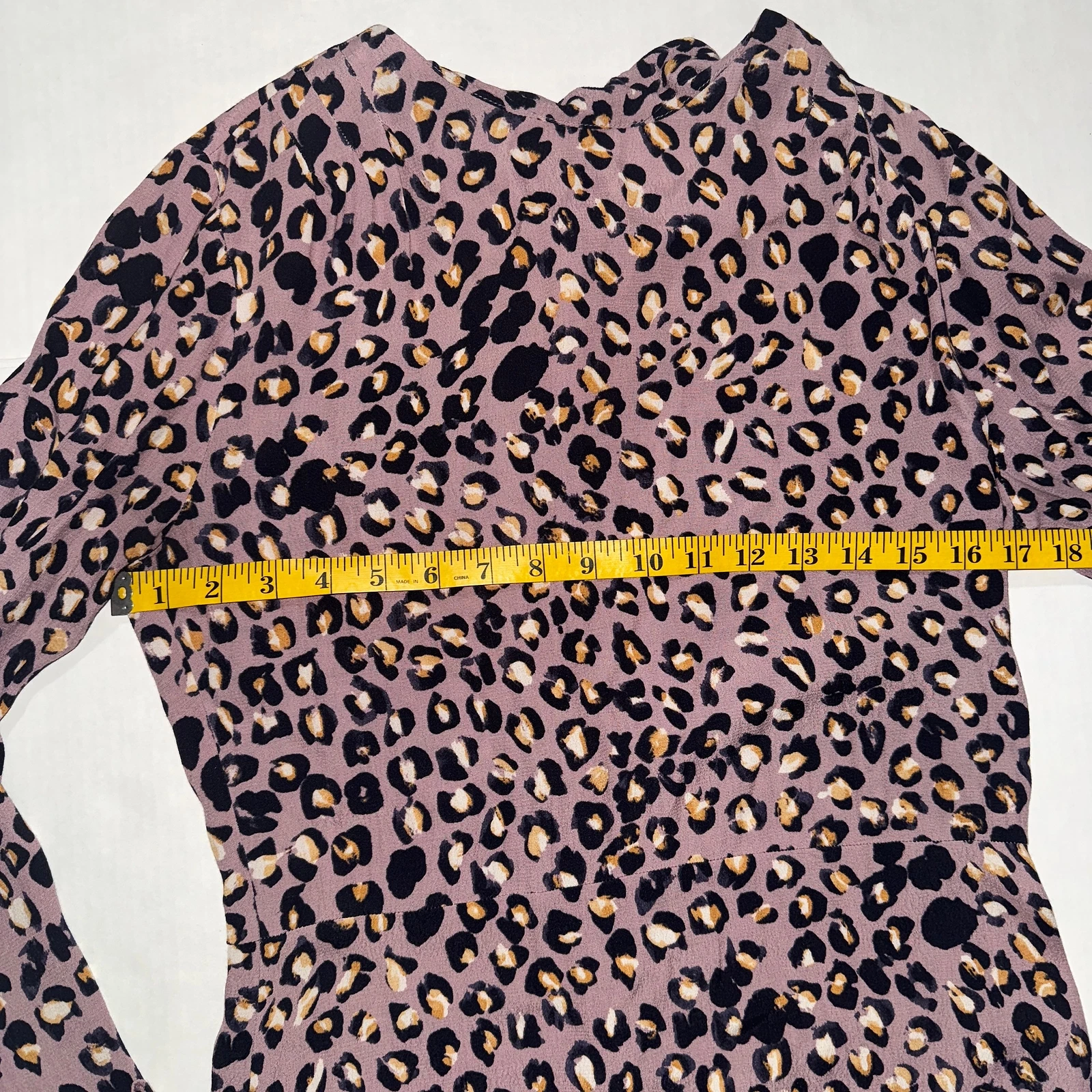 VETEMENTS Mini abito donna H&M manica lunga taglia 10 unico maximalista spigoloso stampa animalier