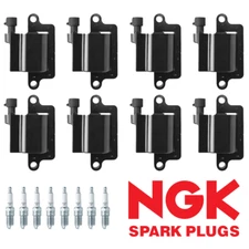 8 Ignition Coil & NGK Spark Plugs for 2007 Chevrolet Silverado 1500 4.8L V8