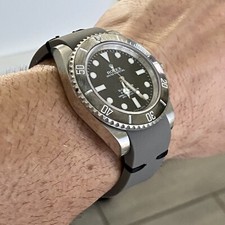 20mm GRAY F Silicone Rubber Strap For Rolex Daytona Datejust GMT Explorer BLACK