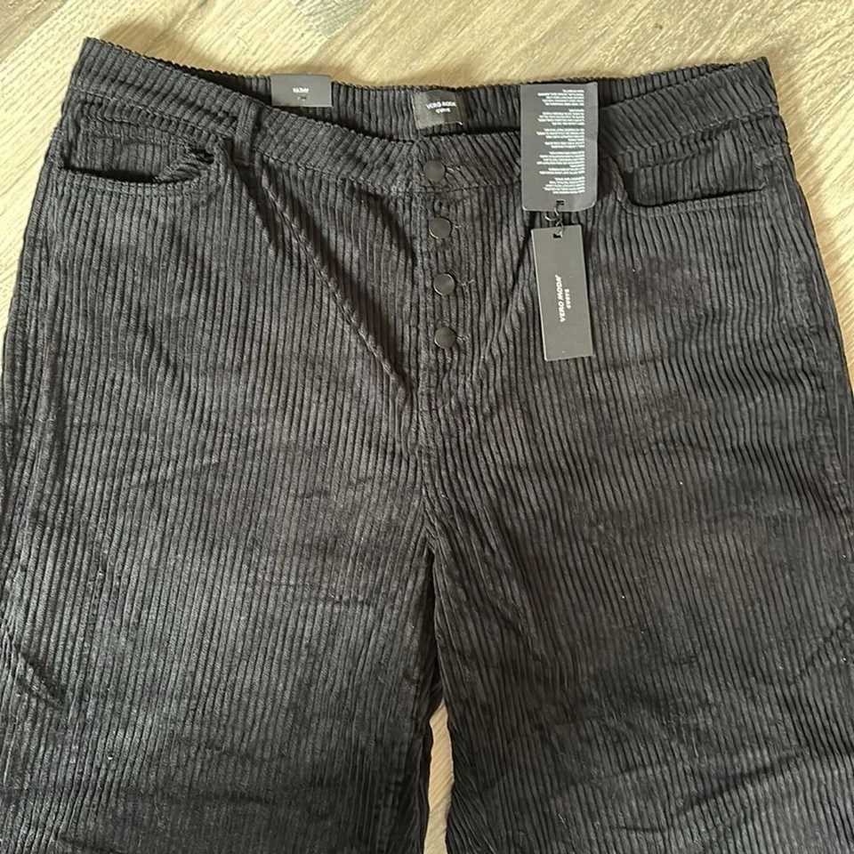 Vero Moda curve NWT Kathy wide leg high rise corduroy pants black size 20 - Image 2 of 4
