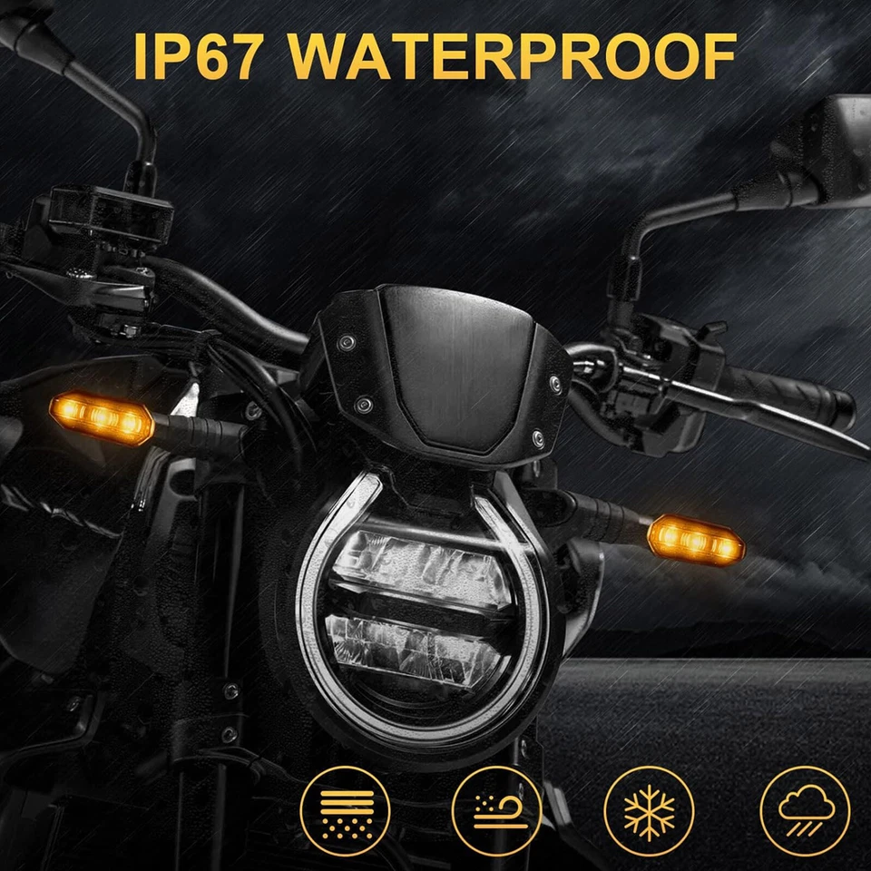 4x Universal Roller Mit 12V LED Motorrad Blinker Miniblinker Licht E-Prüfzeichen - Bild 3 von 4