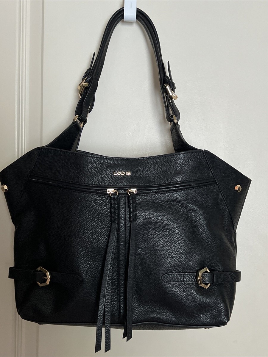 LODIS Texas Leather Nikki Satchel Black NWOT Retails $200.00 