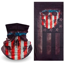 Neck Gaiter American Flag Skull Sun Shield Face Mask Headband Bandana Do Rag Cap