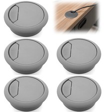 5pcs 2" Gray PC Computer Cord Cable Wire Organizer Hole Cover Desk Grommet