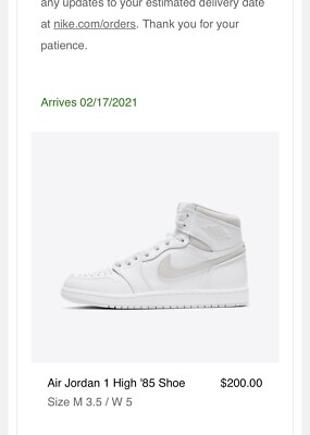 AJ1 Jordan 1 High OG 85 Neutral Grey Size 3.5 M / 5W (BQ4422-100