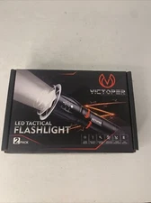 Victoper LED Flashlight 2 Pack, Bright 2000 Lumens Tactical Flashlights High