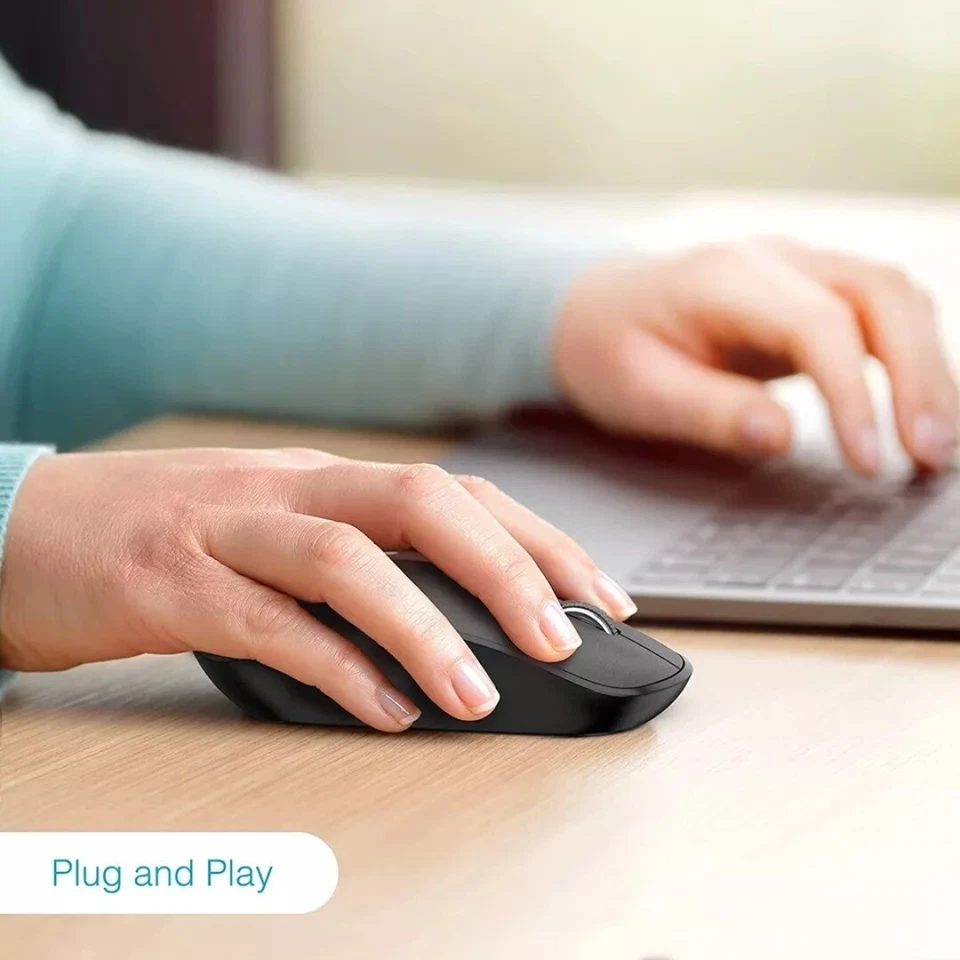 2.4GHz BLACK WIRELESS USB MOUSE SCROLL SLIM CORDLESS OPTICAL FOR MAC PC LAPTOP - Image 4 of 4