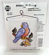 Counted Cross Stitch Kit Blue Bird 2570 Ornament Stitch N Hang NMI NeedleMagic
