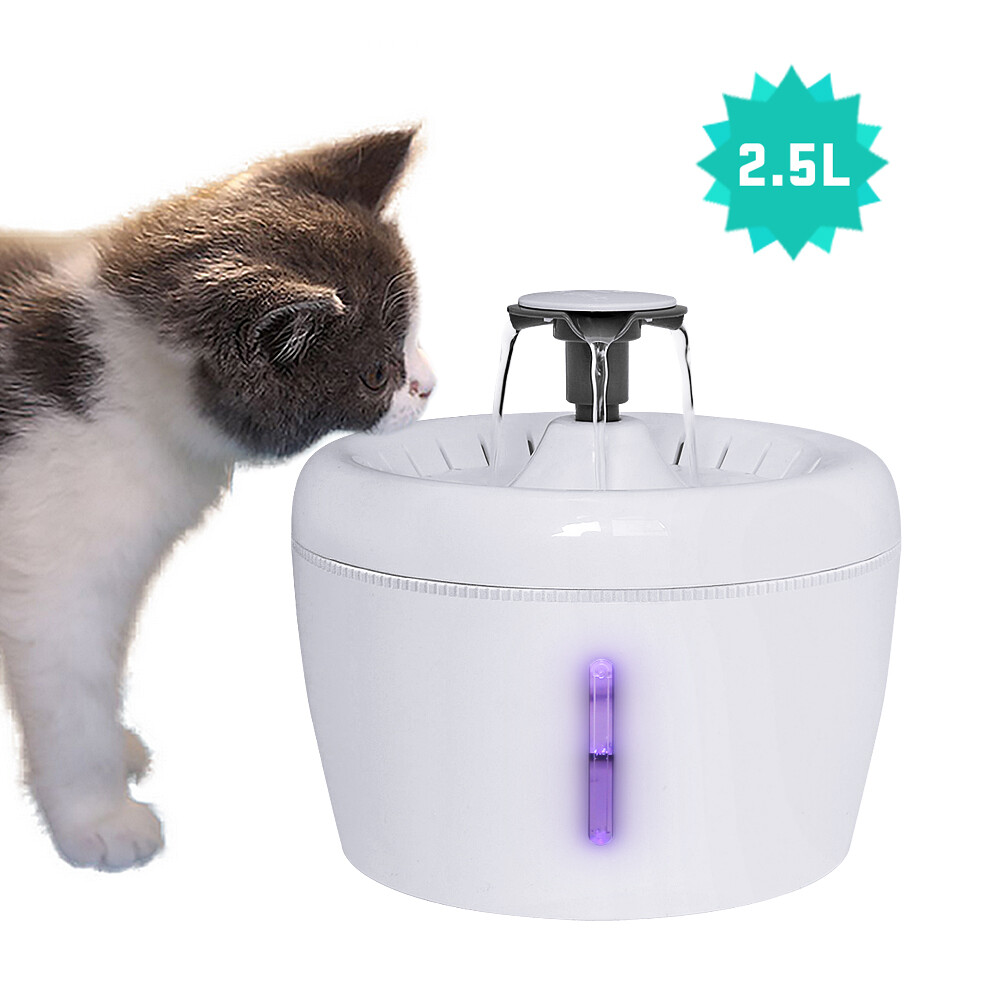 2.5L Automatic Pet Cat Water Drinking Fountain Electric Cat Water Bowl Dispenser eBay