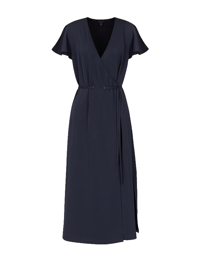 【送料&関税込】Armani Exchange Dress $180 Armani Exchange Women's V-Neck Midi Wrap Dress