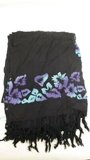Alii Of Hawaii Women's Sarong Wrap One Size Floral Black w/ 43.5"x59" Approx TF