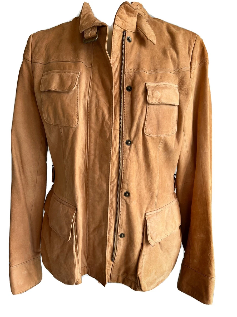 Leather utility clearance jacket
