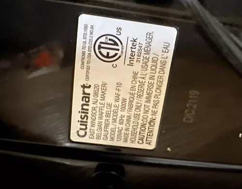 Cuisinart Waffle Maker Waf-f10 Stainless Tested Works Flip Turn Rotating - Picture 6 of 7