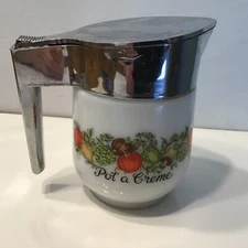 Gemco Corning Creamer Spice of Life Pot A Creme Vintage Coffee Cream Milk Glass 