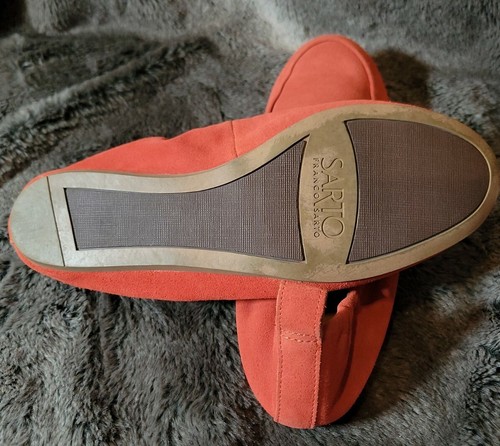 FRANCO SARTO Womens Sz 7.5 Orange Leather Shoes Ballet Flats EUC - Picture 5 of 9