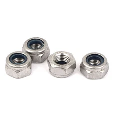 M10x1.25mm Hex Lock Nuts Stainless Steel Nylon Insert Self-Lock Nut, 4Pcs Silver