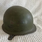 Vintage US Military M1 Helmet W/ Liner Vietnam War Era Dated Green Combat