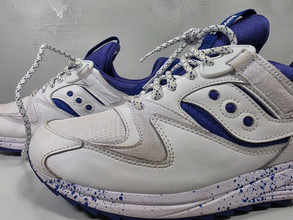 Saucony Grid 8500 Blanco Azul Marino Pintura Salpicaduras Hombre 11 Zapatos Deportivos S70376-1 Foto 2 de 4