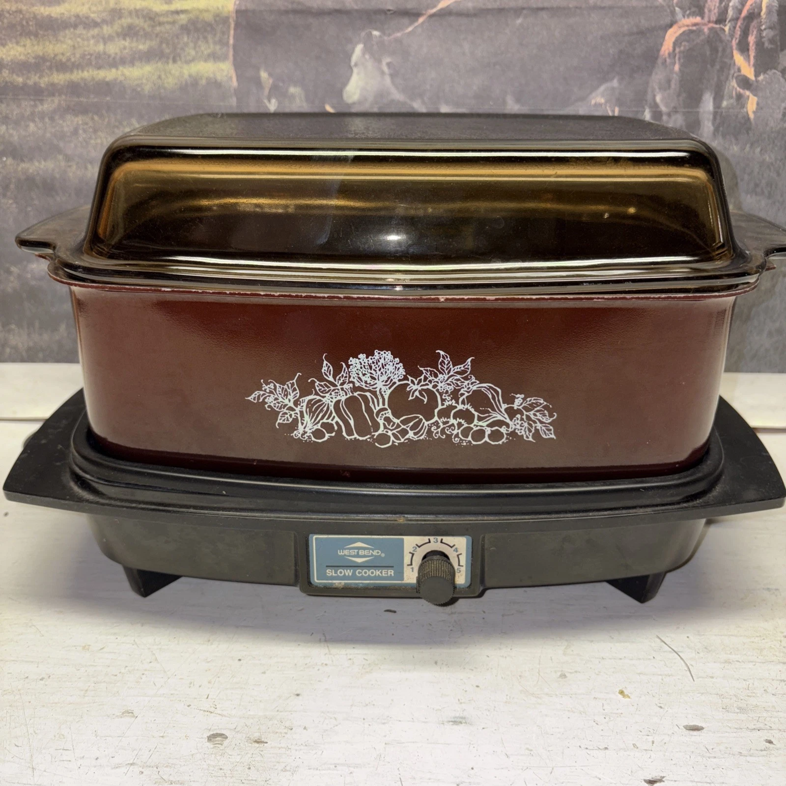 Vintage West Bend Slo Cooker Autumn Harvest Amber Glass Lid TESTED & WORKS
Opens in a new window or