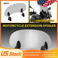 Adjustable Motorcycle Clip Windshield On screen Spoiler Extension Wind Deflector
