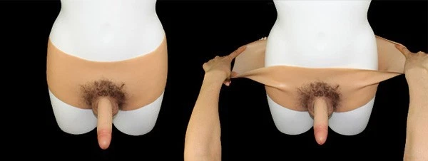 Nuevos Pantalones Realistas Manga Pene Suave Líquido Silicona Hueco Consolador Pantalones Usables Foto 3 de 4