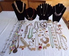 Huge Assortment Of  Vintage To Now Costume Jewelry Lot of 55 pcs All Signed