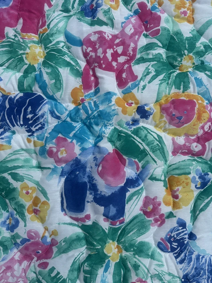 De Colección Años 90 Dundee Bebé Manta Cuna Dejar Edredón EE. UU. Selva Zoológico Safari Tropical Foto 4 de 4