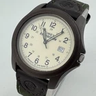 VTG Timex Expedition Quartz Watch Men 50m Brown Beige Date Analog New Battery