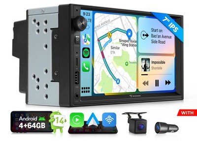 7'' GPS Navi Android 14 2Din Car Stereo Radio TouchScreen WiFi FM RDS DSP CarPlay
