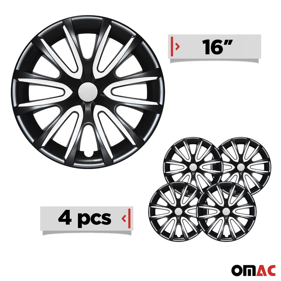 16" Wheel Covers Hubcaps for Toyota Highlander Black White Gloss - Изображение 3 из 4